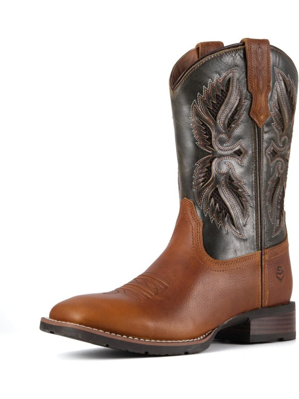 Men's Rowdy Rust Pull On Mid Calf Wellington Square Toe Western Cowboy Boot